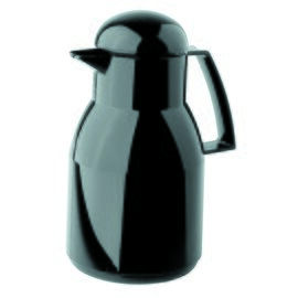 vacuum jug TOP 1 ltr black glass insert screw cap  H 258 mm domed lid product photo