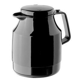 vacuum jug TEA BOY 1.3 ltr black shiny glass insert screw cap  H 208 mm product photo