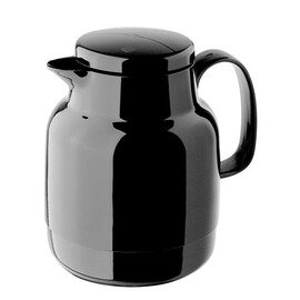 vacuum jug MONDO 1.3 ltr black shiny glass insert screw cap  H 208 mm product photo