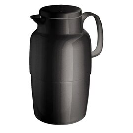 vacuum jug MONDO 2 ltr black shiny glass insert screw cap  H 282 mm product photo