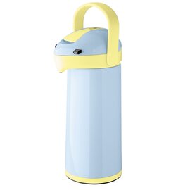 vacuum pump jug AIRPOT 1.9 ltr blue yellow shiny vacuum -  tempered glass pressure cap  H 370 mm product photo