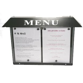 B-Stock | menu card holder NORMANDIE wall mounting black with illumination 2 pages (A4)  H 400 mm product photo