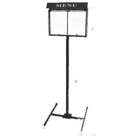 menu card holder CLUB stand black 2 pages (A4)  H 1700 mm product photo