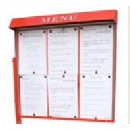 menu card holder CLUB wall mounting red 6 pages (A4)  H 680 mm product photo