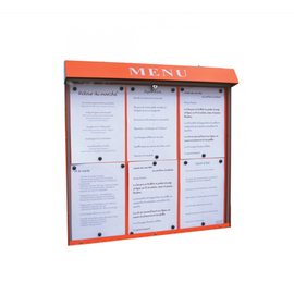 menu card holder CLUB wall mounting red with illumination 6 pages (A4)  H 680 mm product photo