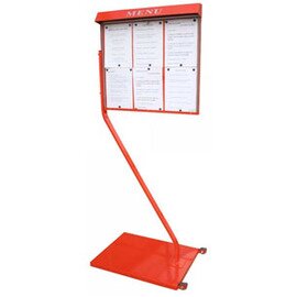 menu card holder CLUB stand red with illumination 6 pages (A4)  H 1880 mm product photo
