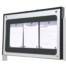 menu card holder PROVENCE wall mounting black with illumination 3 pages (A4)  H 530 mm product photo