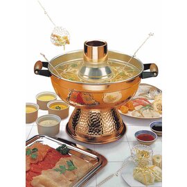 Chinese fondue set copper | 3500 ml | 230 volts | 6 fondue sieves|recipe book product photo