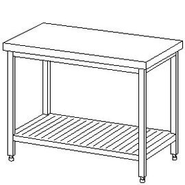 work table upstand 40 mm at the back 1 grid shelf 600 mm 700 mm Height 850 mm product photo