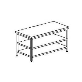 work table upstand 40 mm at the back 1 middle shelf 600 mm 600 mm Height 850 mm product photo