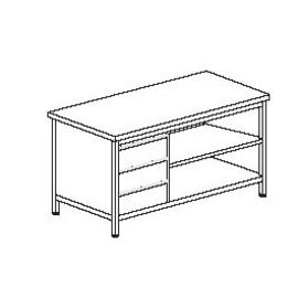 cupboard with shelf with 3-drawer block on the left 1000 mm  x 600 mm  H 850 mm product photo