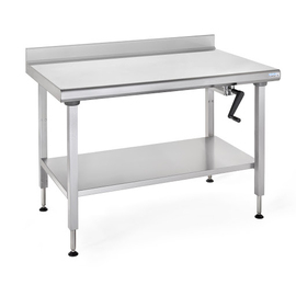 work table ERGONOMIX height-adjustable with bottom shelf upstand 100 mm at the back L 1000 mm W 700 mm H 800 - 1100 mm product photo