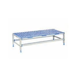 Flachregal | 1 level | T 500 mm | L 1192 mm | PP grids blue product photo