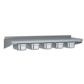 wall shelf | spice board stainless steel with 5 containers GN 1/3 | 1200 mm x 400 mm product photo