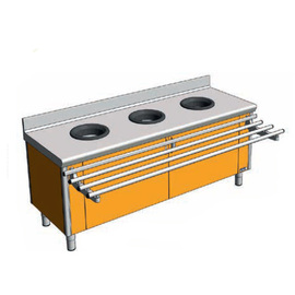 presort table Children red  L 1750 mm  B 600 mm  H 720 mm | 3 waste chutes product photo