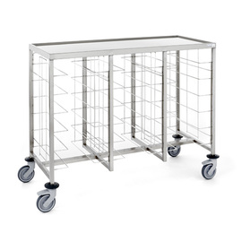 tray trolley for 18 trays à 320 - 370 mm | top shelf | wheel details polyamide product photo