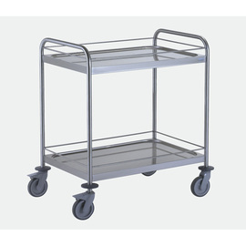 serving trolley stainless steel with gallery | 2 shelves | 895 mm x 625 mm H 960 mm product photo