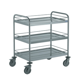 serving trolley stainless steel with gallery | 3 shelves | 895 mm x 625 mm H 960 mm product photo