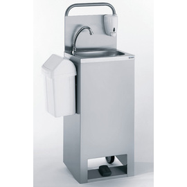 hand wash sink wheeled floor unit  • electro  • foot pump  | 415 mm  x 245 mm  H 1150 mm product photo
