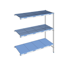 add-on shelf 1750 RB | 3 levels | T 500 mm | L 649 mm | PP grids floors blue product photo