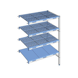 add-on shelf 1750 RB | 4 levels | T 500 mm | L 649 mm | PP grids floors blue product photo