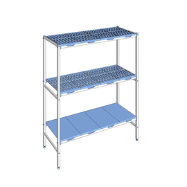 complete rack 1750 RB | 3 levels | T 500 mm | L 690 mm | PP grids floors blue product photo