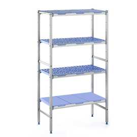 complete rack 1750 RB | 4 levels | T 500 mm | L 690 mm | PP grids floors blue product photo