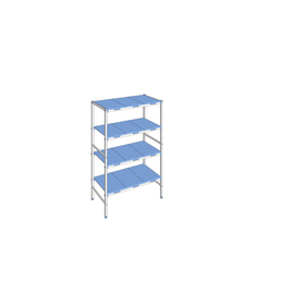 complete rack 1750 B | 4 levels | T 500 mm | L 690 mm | PP floors blue product photo