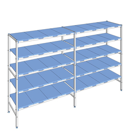 complete rack 1750 B | 5 levels | T 500 mm | L 690 mm | PP floors blue product photo