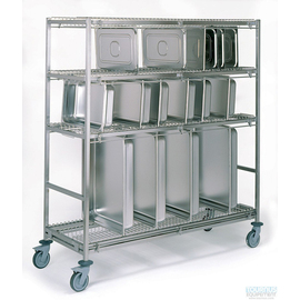 cart stainless steel 1270 mm x 620 mm H 1705 mm | suitable for GN container | GN lid product photo