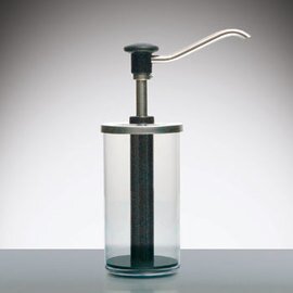 dosing dispenser black transparent 1.5 ltr  | handling per push button  Ø 112 mm  H 210 mm  H 345 mm product photo