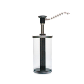 dosing dispenser black transparent 1.5 ltr  | handling per push button  Ø 112 mm  H 210 mm  H 345 mm product photo