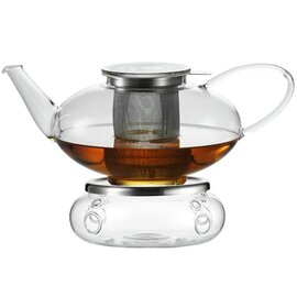 tea pot TEA glass with lid 1300 ml | with teapot warmer product photo