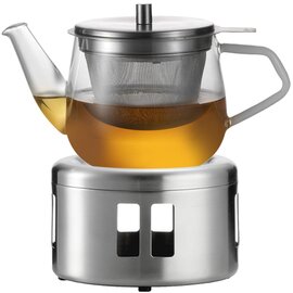 tea pot TEA glass stainless steel with lid 400 ml | with teapot warmer product photo