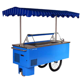 Ice advertising bike AMORE | with stainless steel worktop | with awning | 2250 mm x 1200 mm H 2100 mm product photo