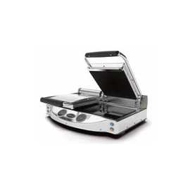 glass ceramic contact grill | manual regulation | double plate 2000 watts smooth | grooved product photo