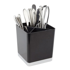 cutlery container black 4 compartments with insert compartment  L 140 mm  H 160 mm product photo