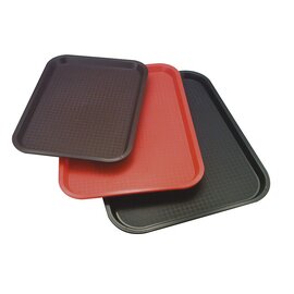 Fast food tray, brown, polypropylene, stackable, non-slip, dishwasher safe, approx. 41 x 30.5 cm, - identical to item 301934 product photo