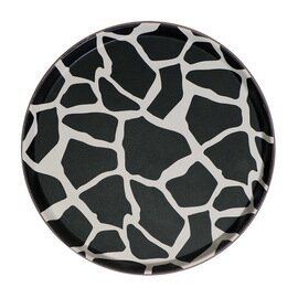 serving tray FLASH MOTIVE black white giraffe skin look round  Ø 355 mm product photo