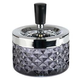 rotary ashtray PUSH glass metal  Ø 95 mm  H 110 mm product photo