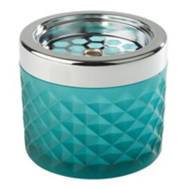 wind-proof ashtray glass metal frosted turquoise  Ø 95 mm  H 80 mm product photo