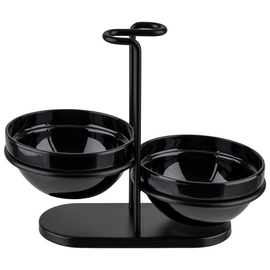 spoon rest with 2 bowls stainless steel black product photo