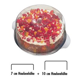 cake plate plate|2 lids plastic stainless steel with domed hood Ø 300 mm  H 110 mm  H 70 mm product photo