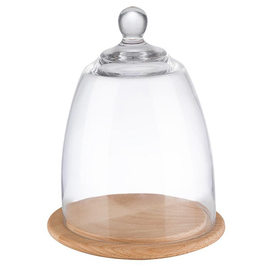 tray with hood wood glass | 2-part brown transparent Ø 185 mm product photo