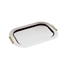 CLEARANCE | tray FINESSE stainless steel gold plated handles  L 600 mm with handles  B 420 mm product photo