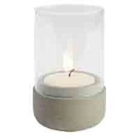 lantern ELEMENT 1-flame with tea light glass concrete clear  Ø 75 mm  H 130 mm product photo