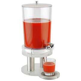 Juice dispenser &quot;TOP FRESH&quot;, stainless steel, white transparent plastic, 6 ltr., 1 khlakku in the foot, dishwasher safe, approx. 33,5 x 24 x H 46 cm product photo
