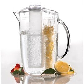 juice pitcher plastic acrylic with lid coolable transparent 2500 ml H 270 mm | with ice water tube product photo