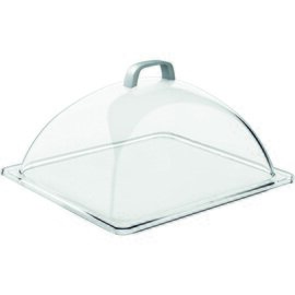 GN dome cover  • GN 1/2 SAN ABS clear transparent  L 330 mm  x 280 mm  H 170 mm with frontend coutout | chrome-plated handle product photo