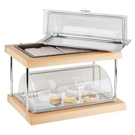 buffet showcase DOPPELDECKER stainless steel wood H 360 mm product photo